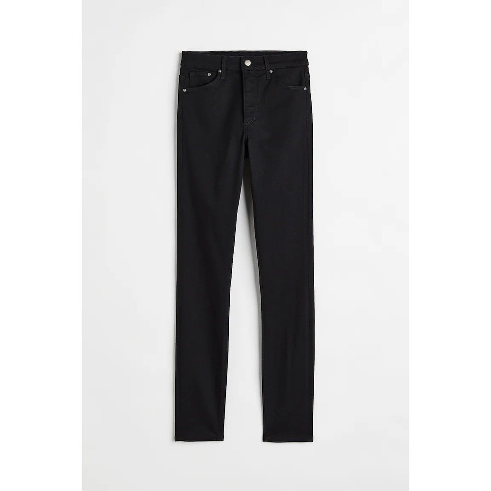H&M &Denim Shaping Skinny Jeans Black No Fade High Waist 25/30 NWT